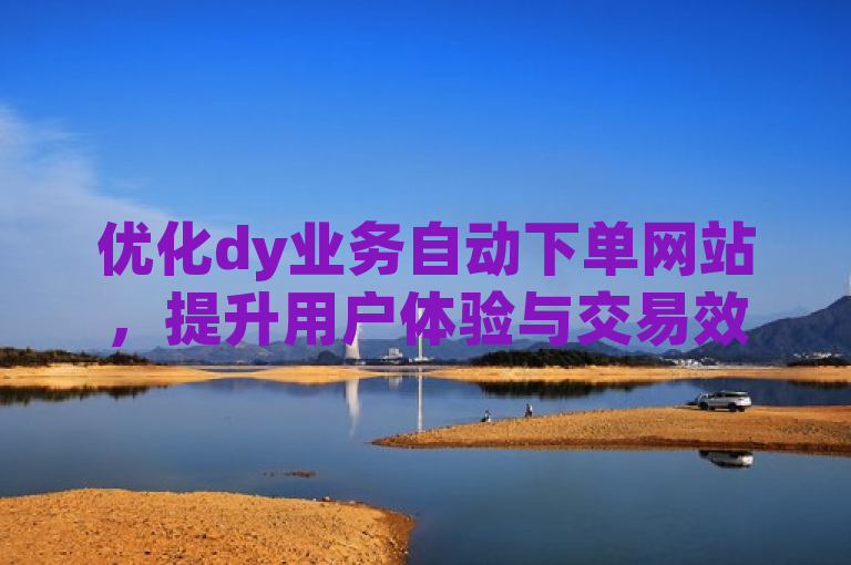 优化dy业务自动下单网站，提升用户体验与交易效率。